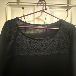 Apt. 9 Black Floral Lace Blouse